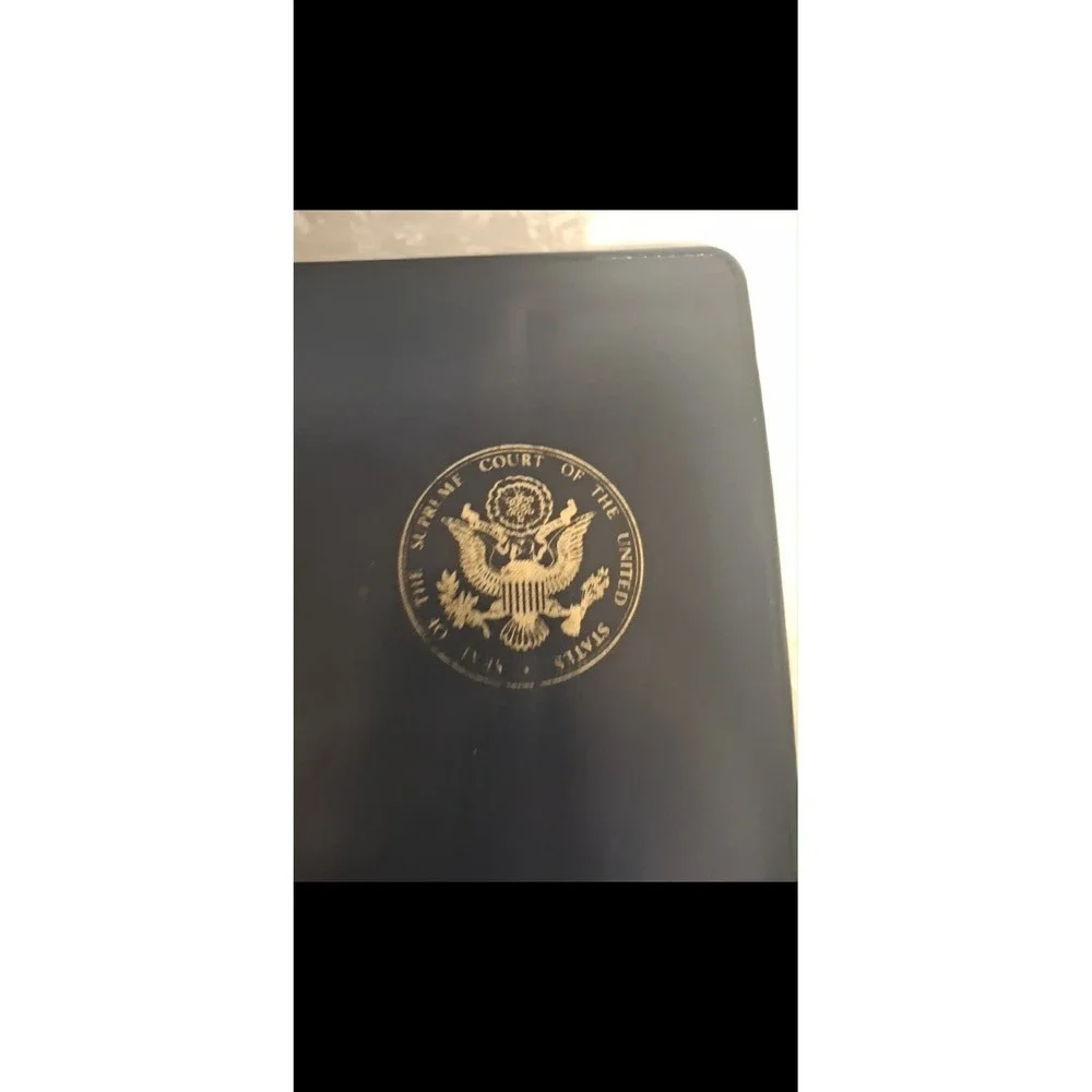 Supreme Court Black Leather Business Portfolio with Zipper–Padfolio